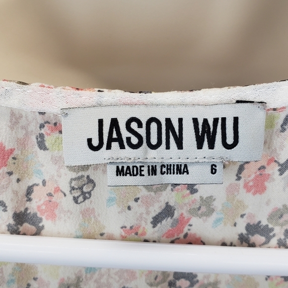 JASON WU 100% Silk floral Blouse Size 6 - Picture 6 of 8